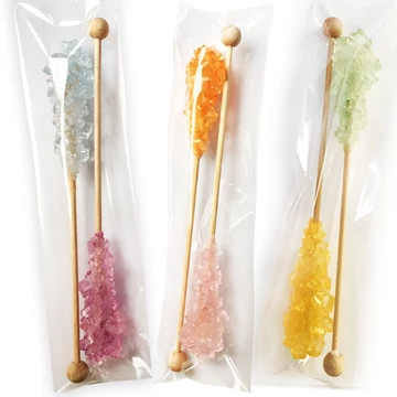 Kandispálca kettesével csomagolva színes