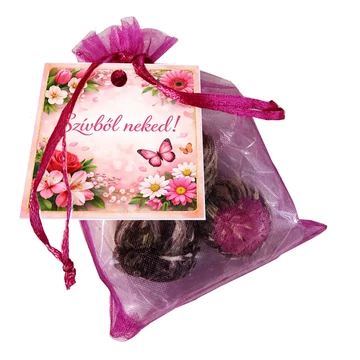 &amp;quot;Szívből neked!&amp;quot; virágzó tea  organza tasakban 3 db-os