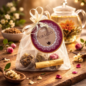Virágzó tea  organza tasakban