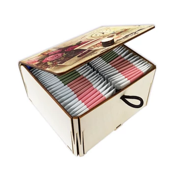 Vintage rózsa Gárdonyi teaház filteres teák fadobozban