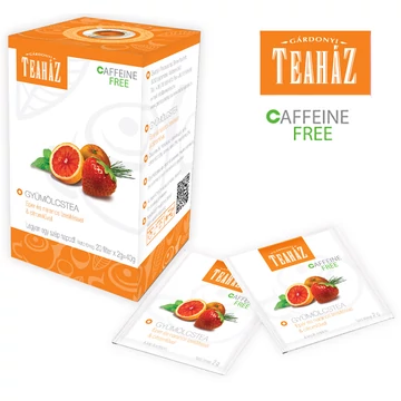 Gyümölcstea eper és narancs ízesítéssel és citromfűvel 40g