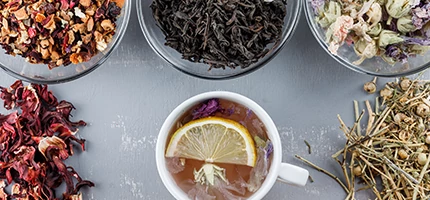 Szálas teák tasakban